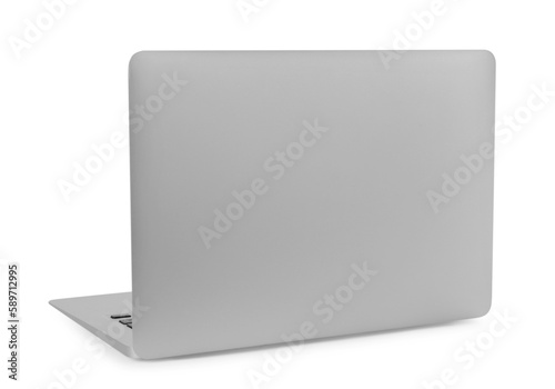 Open laptop isolated on white. Modern technology