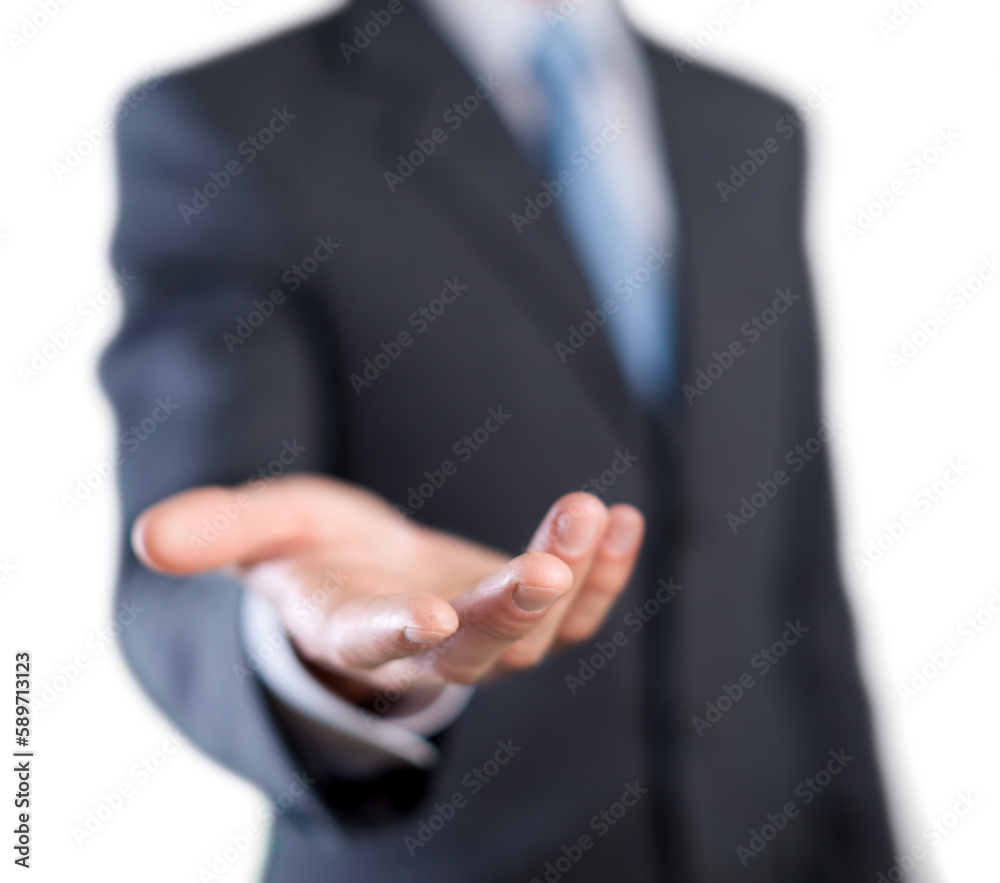 Fototapeta premium Businessman business corporate holding hand helping offering