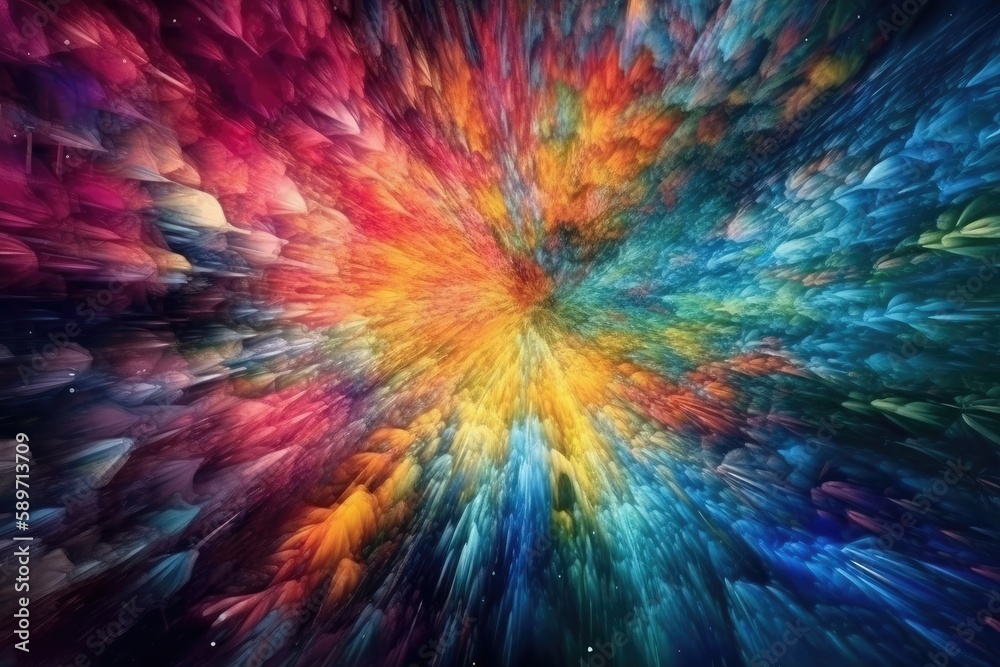 Obraz premium vibrant and colorful tree painting. Generative AI