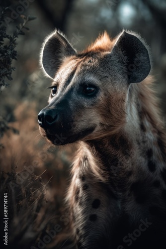 Close-Up Hyena in Nature