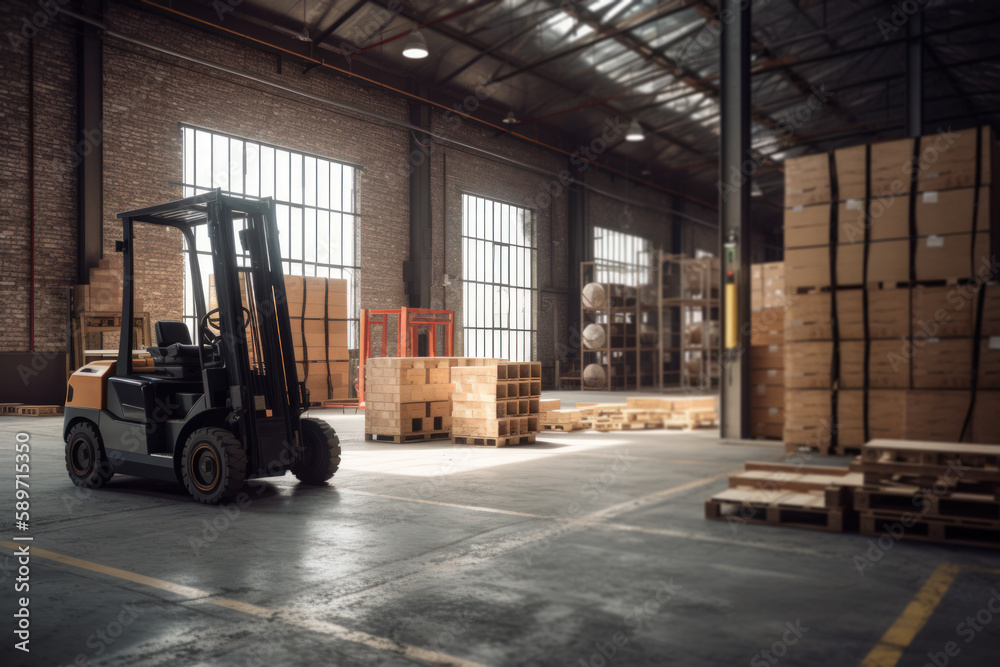warehouse loader loading cargo pallets generative ai
