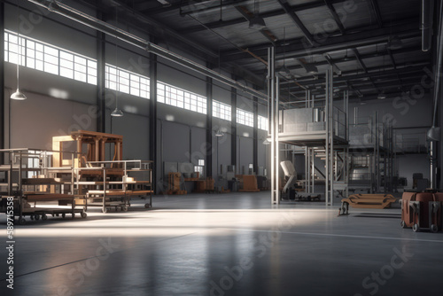 empty warehouse hangar generative ai