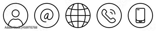 Conjunto de iconos de contactos. Concepto de comunicación. Aplicación, usuario, llamada, conectividad, correo electrónico. Ilustración vectorial