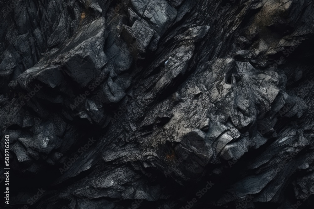 detailed close-up view of a unique rock formation. Generative AI