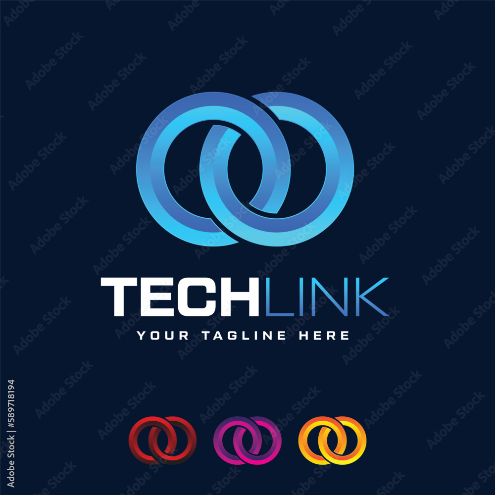 Tech Logo Design Tech Link Logo Design Fully Editable EPS
