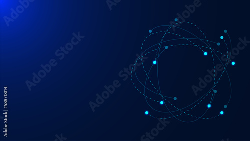 Global communication technology concept with glowing dots and lines connection background design.
