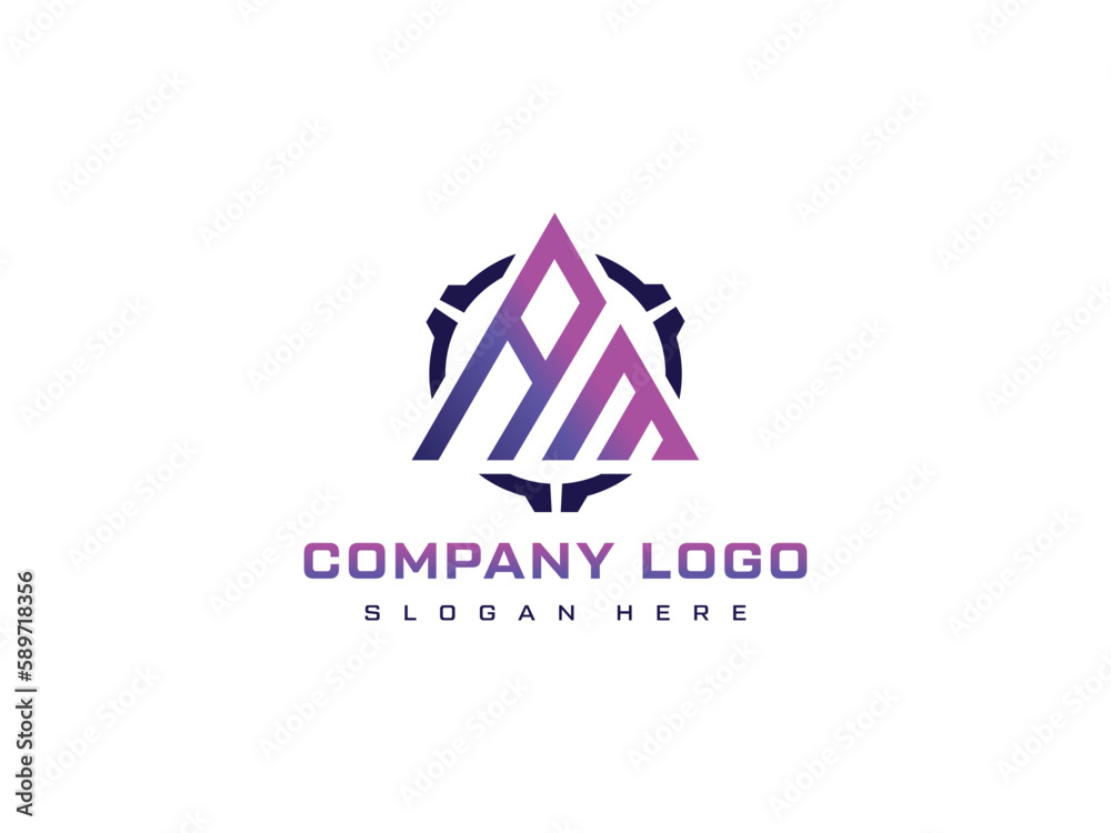 AM, MA Letter Initial Logo Design Template Vector Illustration for fitness, gym AM, MA Letter Initial Logo Design Template Vector Illustration for fitness, gym