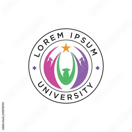 Student and university logo is suitable for educational business, community, and other identity purposes.