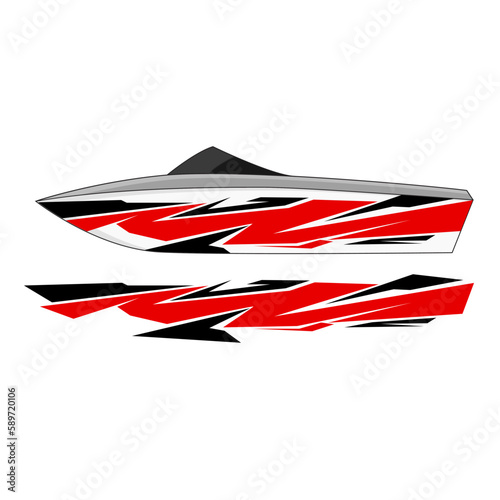 yacht ship wrapping sticker design vector.