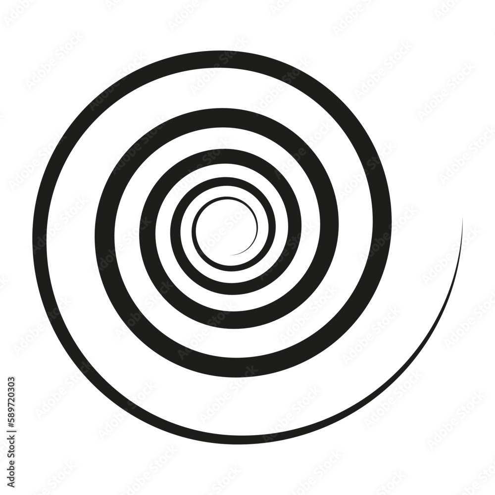 Spiral icon in line art style. Art fractal. Design element. Vector illustration. Spiral icon in line art style. Art fractal. Design element. Vector illustration.