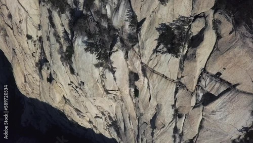 Wallpaper Mural Granite cliff wall aerial tilt of sky plank path high on Mount Huashan Torontodigital.ca