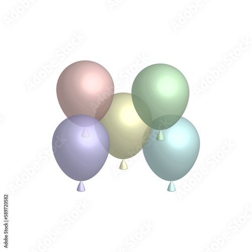 Colorful balloons. Graphic element. Love concept. Vector illustration.