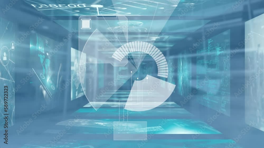 Animation of circles over multiple interfaces against abstract background