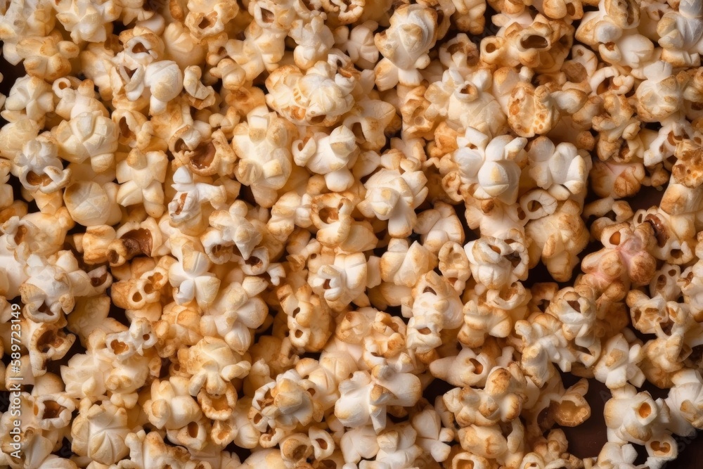Delicious Close-Up of Popping Popcorn, Generative AI Delicious Close-Up of Popping Popcorn, Generative AI