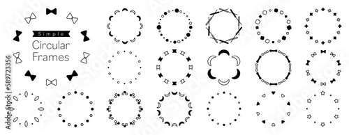 見出し・アイキャッチ・コラムに使えるシンプルな円形フレーム　黒（ベクターは線幅変更できます）