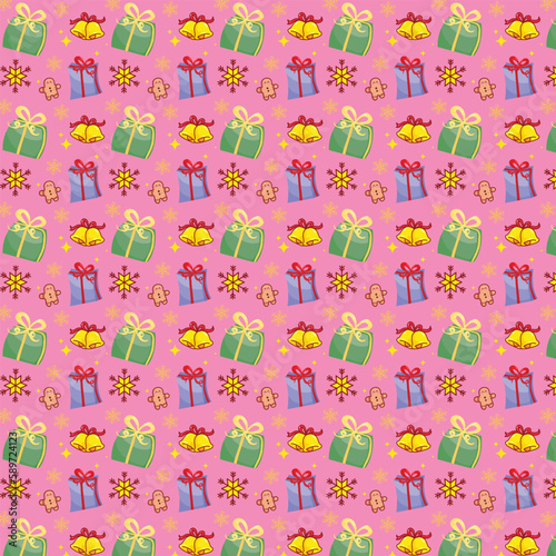 Christmas gift box Seamless Pattern Design © Dipali
