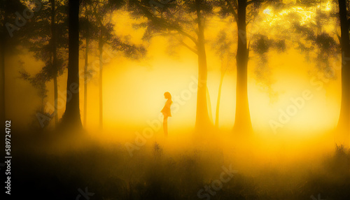 森と霧の女 Generative AI