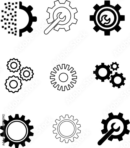 Gears icon set vector illustration on white background..eps