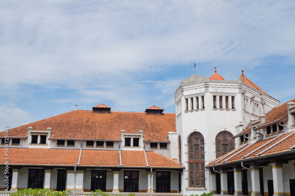 The Old station of Semarang Central Java Semarang, Lawang Sewu. The photo is suitable to use for travel destination, holiday poster and travel content media.