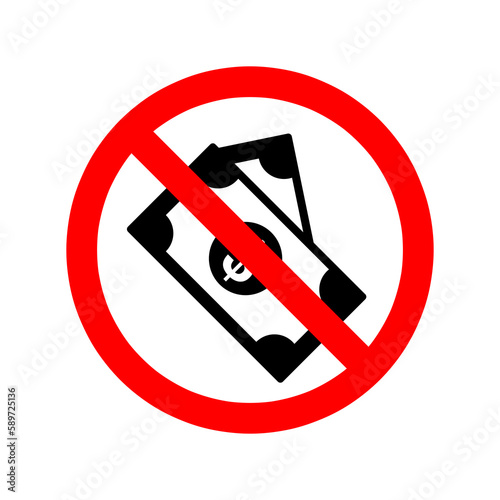 No money vector symbol. No Dollar sign illustration on white background..eps

