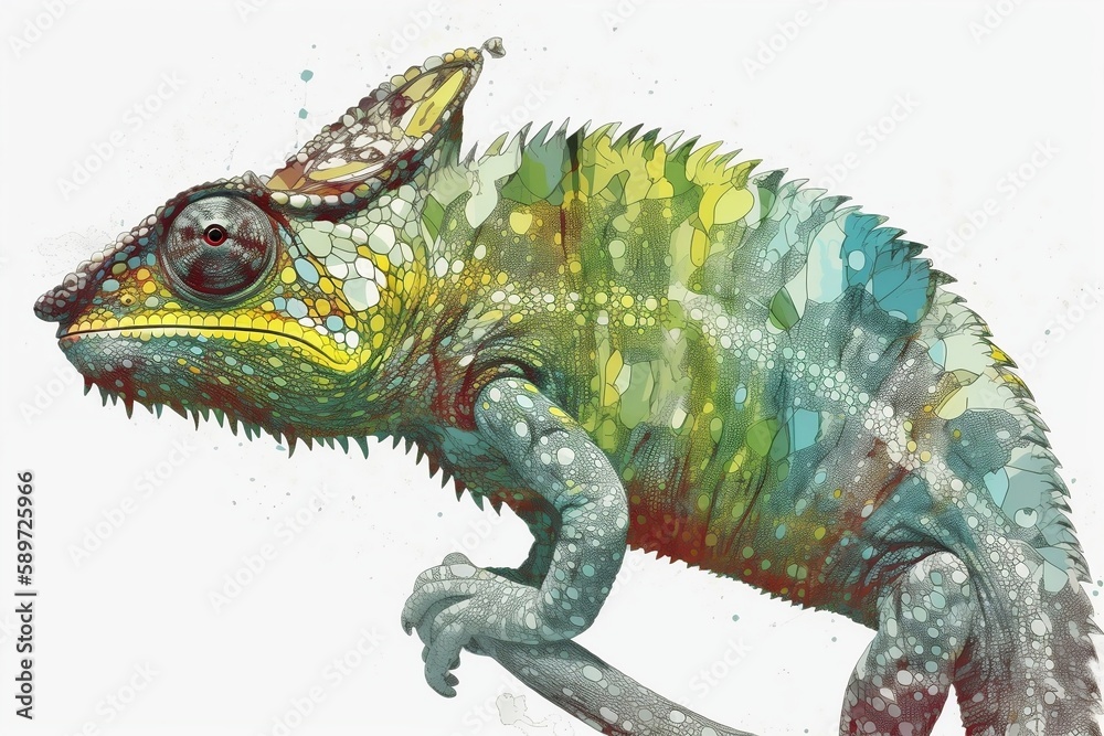 Obraz premium chameleon on a white background