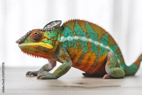 green iguana on white background © krit