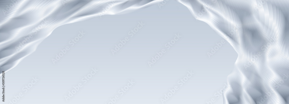 Fototapeta premium White wavy lines like silk texture background