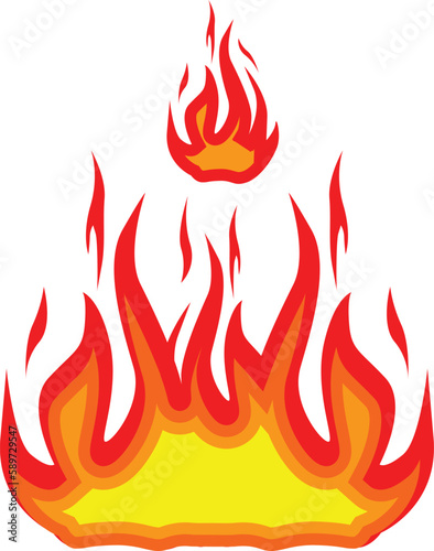 Flame fire burn vector symbol 