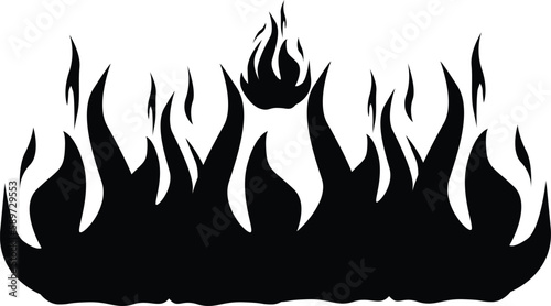 Flame fire burn vector symbol 