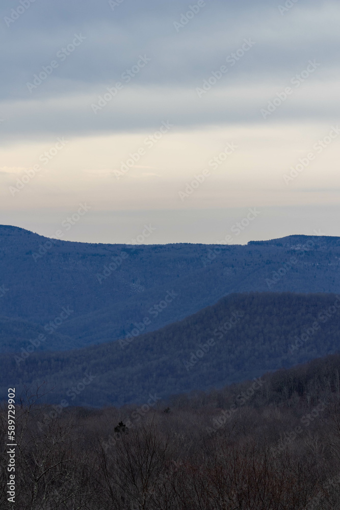 Telephoto View of West Virginia Mountains at Sunset