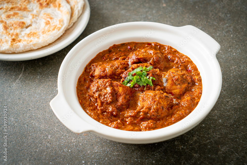 chicken tikka masala spicy curry meat food with roti or naan bread chicken tikka masala spicy curry meat food with roti or naan bread