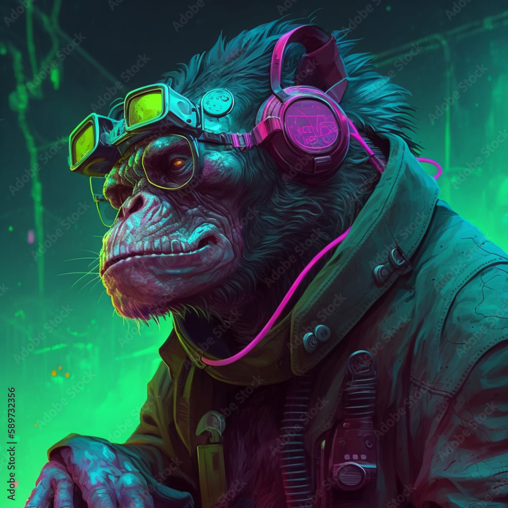 Cyberpunk  chimpanzee