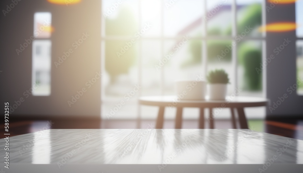 Wooden white table