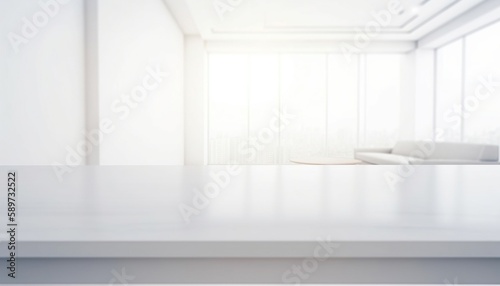 Wallpaper Mural Wooden white table Torontodigital.ca