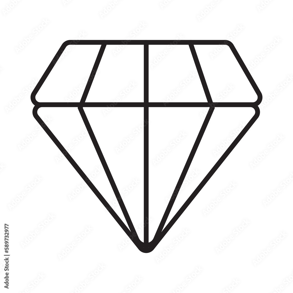 Diamond icon illustration with transparent background Diamond icon illustration with transparent background