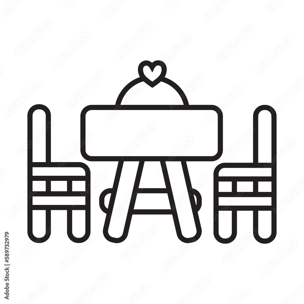 Dining table icon illustration with transparent background Dining table icon illustration with transparent background