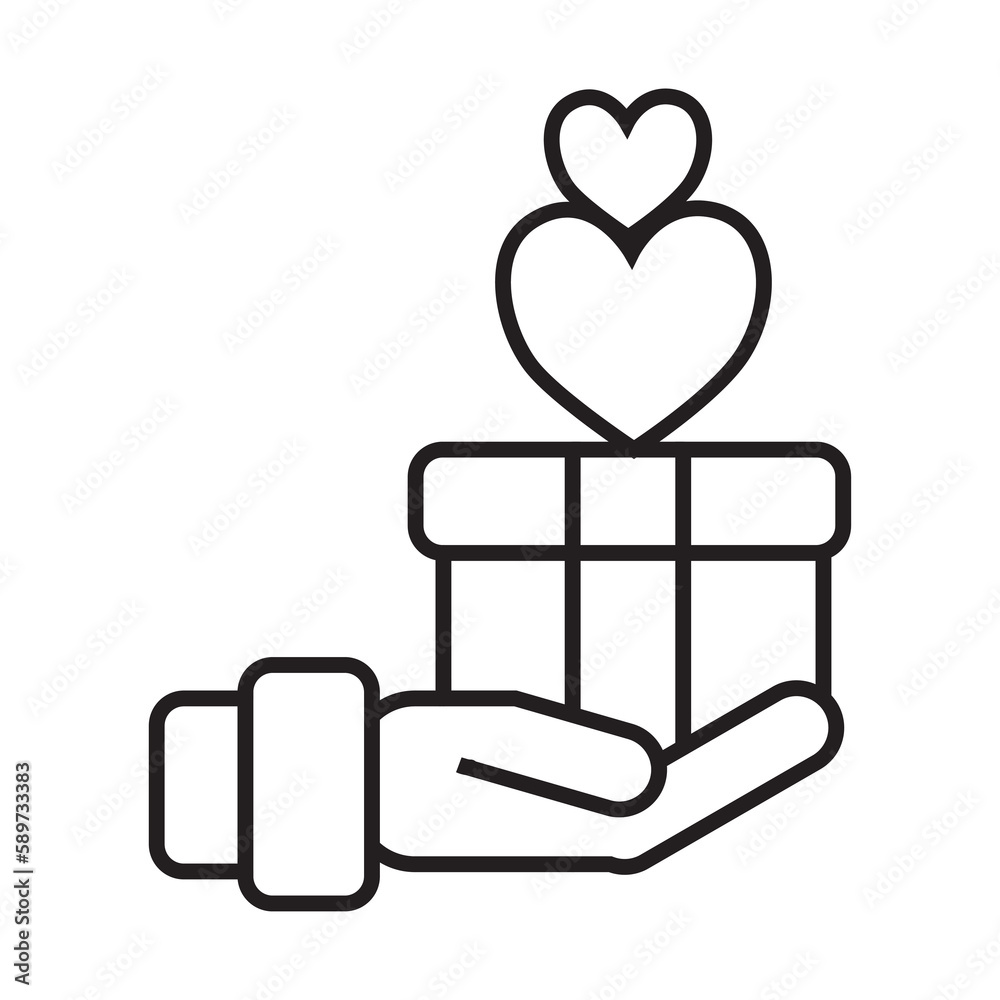 Giving gift illustration with transparent background Giving gift illustration with transparent background