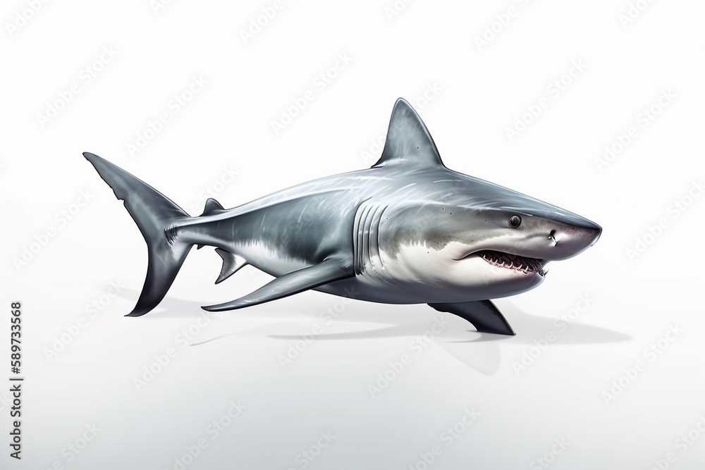 Obraz premium shark illustration on white background. Generative AI