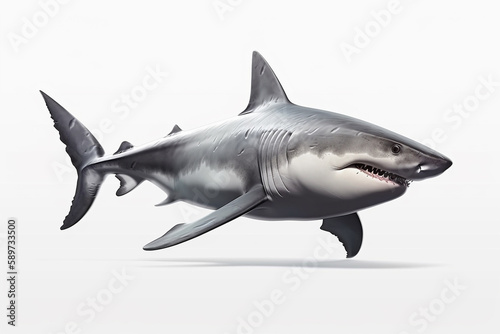 shark illustration on white background. Generative AI