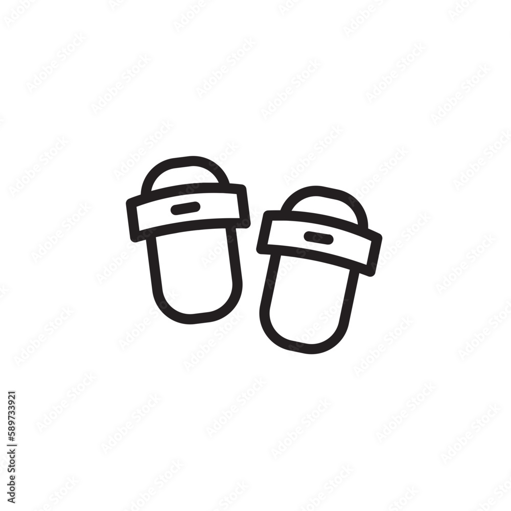 Slippers Relax Holidays Outline Icon Slippers Relax Holidays Outline Icon
