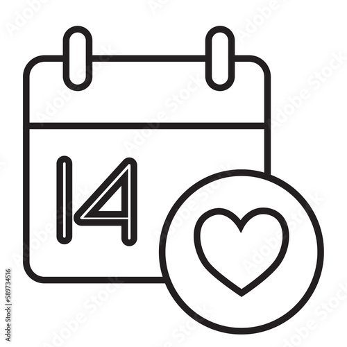 Valentine calendar transparent icon