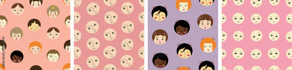 Feminine look, abstract personage, mascot design, funny face, cute icon Feminine look, abstract personage, mascot design, funny face, cute icon