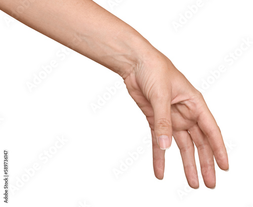 Female hand isolated on white background photo