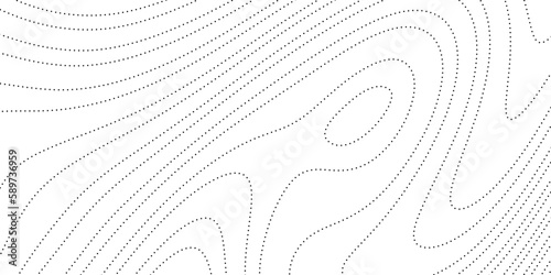 Dotted wave lines background. Abstract wavy texture. Warped curved dashed lines wallpaper. Vector minimalistic map design template