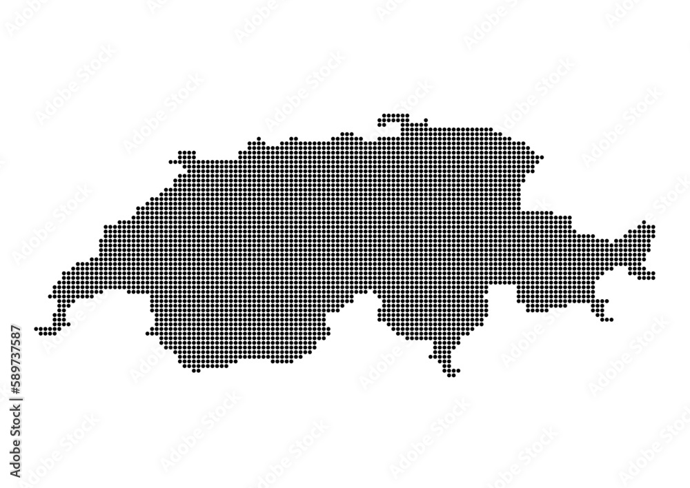 An abstract representation of Switzerland,Switzerland map made using a mosaic of black dots. Illlustration suitable for digital editing and large size prints. An abstract representation of Switzerland,Switzerland map made using a mosaic of black dots. Illlustration suitable for digital editing and large size prints.
