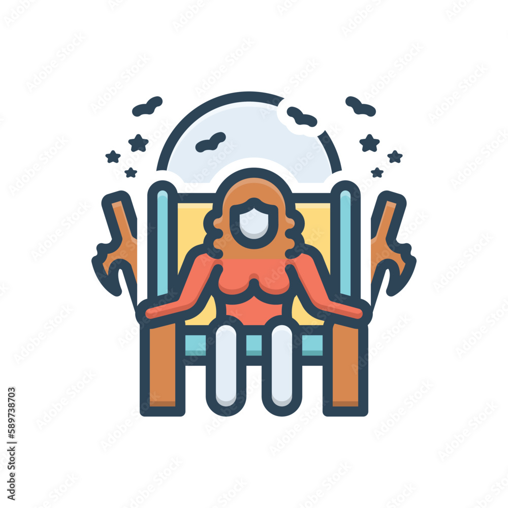 Fototapeta premium Color illustration icon for diana 
