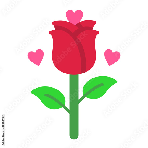 Rose Flat Icon