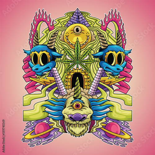 Psycheldic Rama Illustration