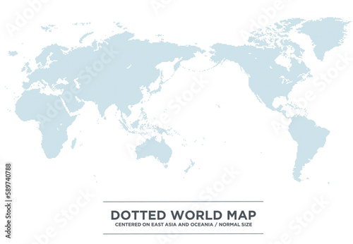 東アジア・オセアニアを中心としたドットの世界地図、中サイズ photo