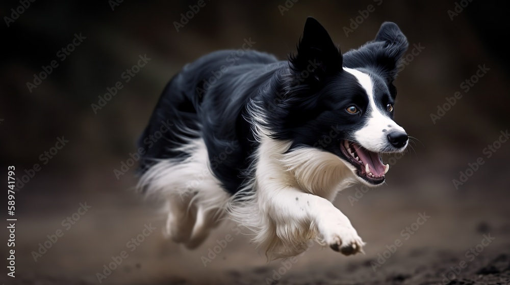Energetic Border Collie in Action